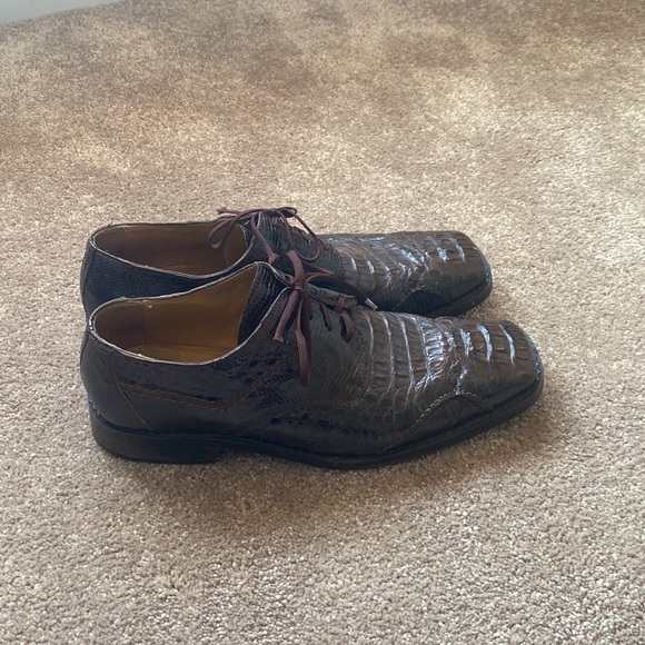 Slick Exotica Shoes Genuine Alligator Brown - Picture 3 of 3